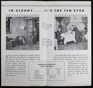 Advertising pamphlet for Ten Eyck Hotel Albany NY @1930s
