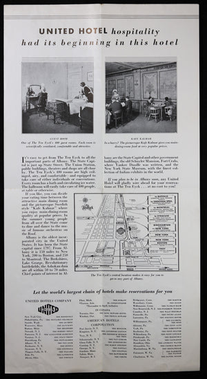Advertising pamphlet for Ten Eyck Hotel Albany NY @1930s
