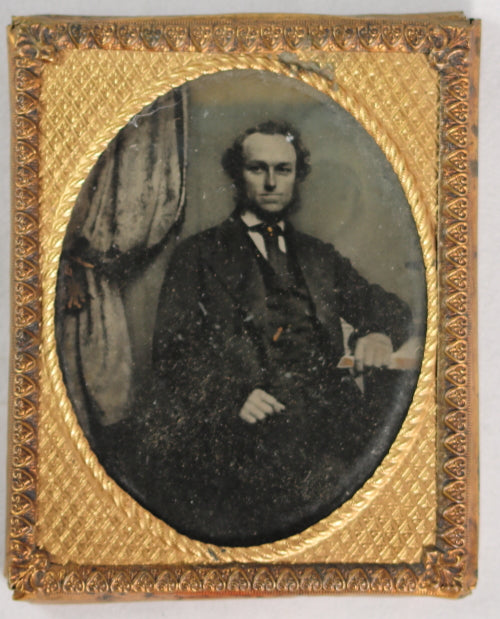 Ambrotype photo of sitting gentleman @1850-60s Ambrotype photo of sitting gentleman @1850-60s