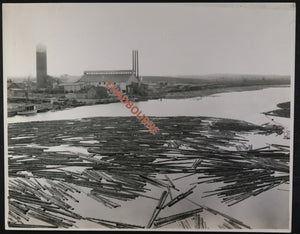 Amos Québec photo usine de papier rivière Harricana (Abitibi) c.1930