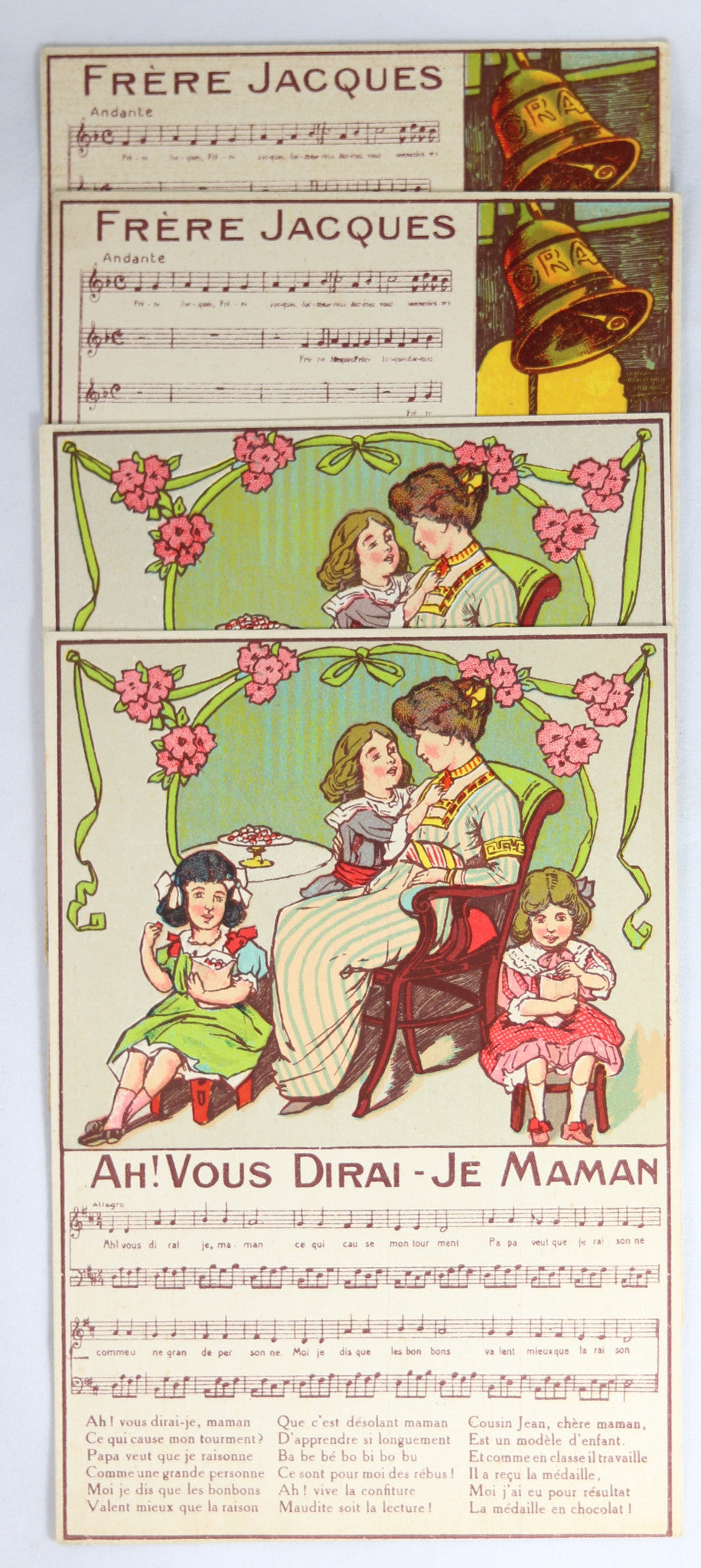 Ancien images chromo, publicité pour cours de musique, Madame à Versailles Ancien images chromo, publicité pour cours de musique, Madame à Versailles