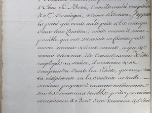 Aout 1792 lettre du Ministre Marine du Bouchage, marins séditieux