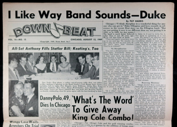 August 1949 issue of Down Beat jazz magazine (USA)