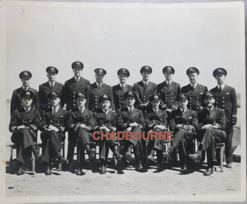 B&W photo of Royal Canadian Navy Officers c. WW2