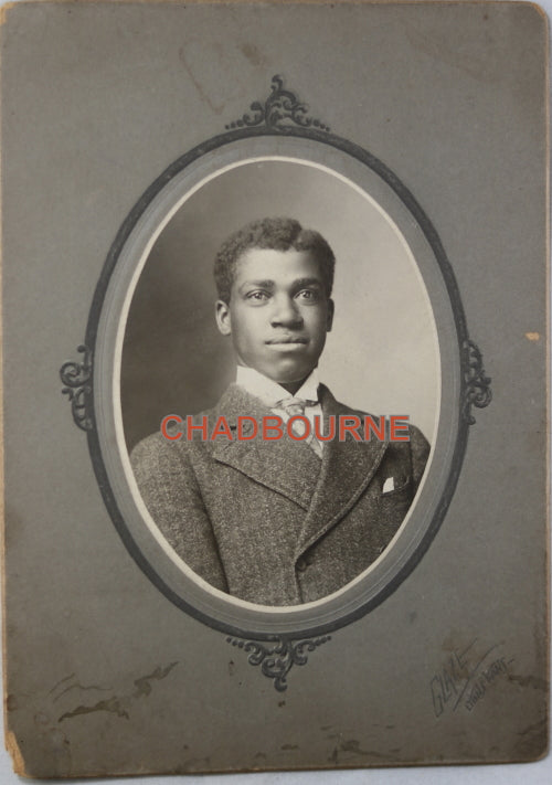 B&W photo of young African-American man, Lyons Kansas