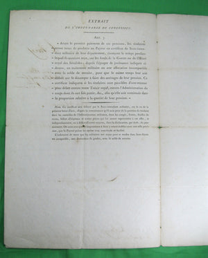 Brevet de pension de la Ministere de Guerre pour un Capitaine 1820