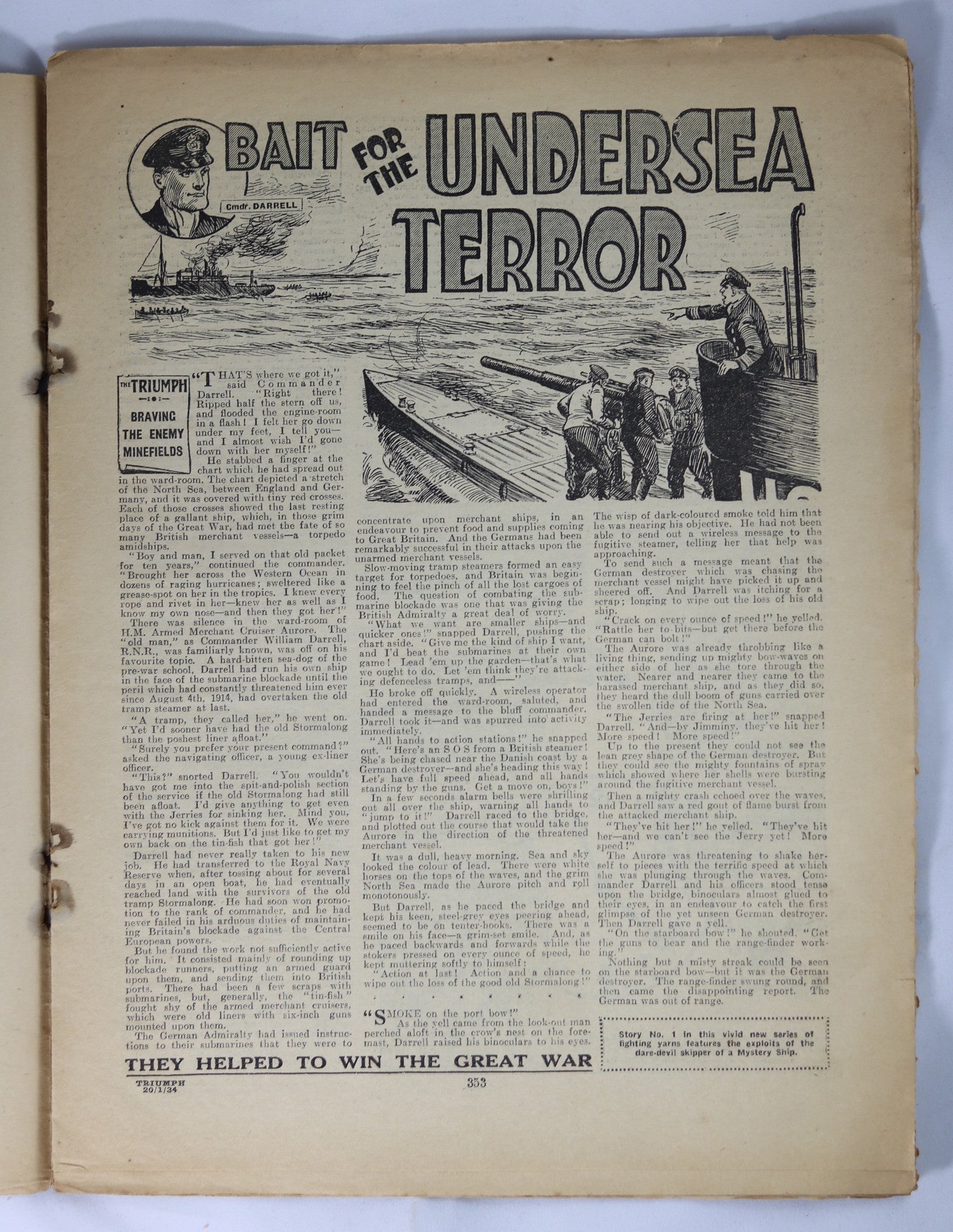 The Triumph 1-17-31 U.K. Boys Story Paper Magazine Round The