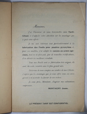 Brochure Armes Montagny Jeune Tarif-Album (Saint-Etienne) @1920