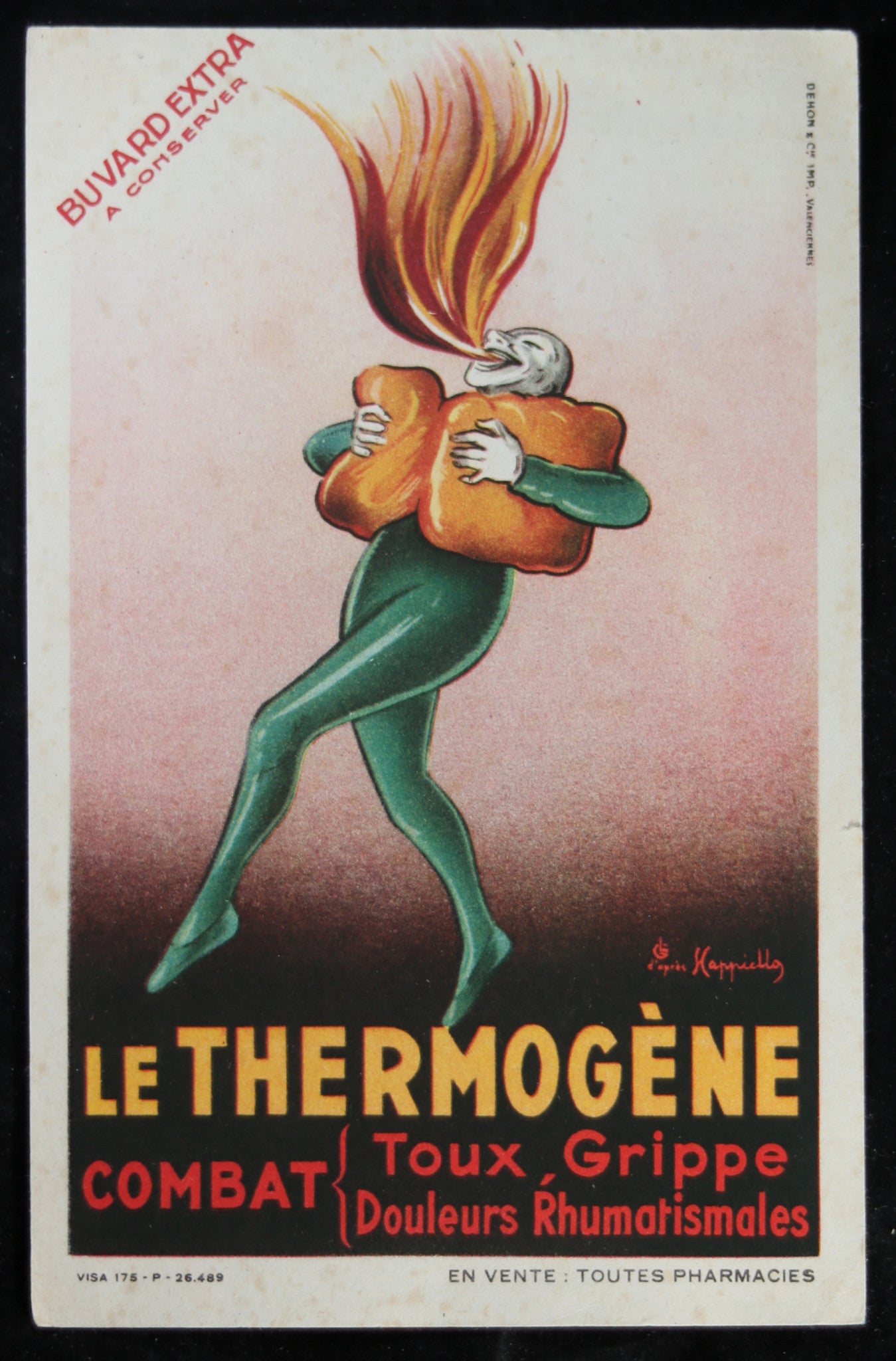 Buvard ‘Le Thermogène combat toux, grippe’ @1955