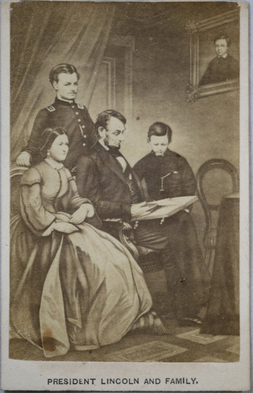 CDV illustration entitled President Lincoln and Family c. 1865