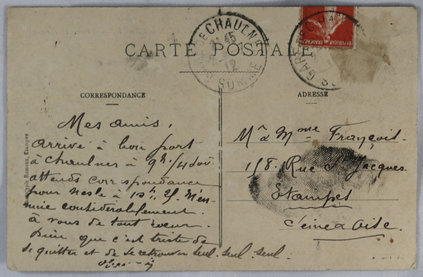 CPA 1912 aviateur francais Chevillard dans avion Farman