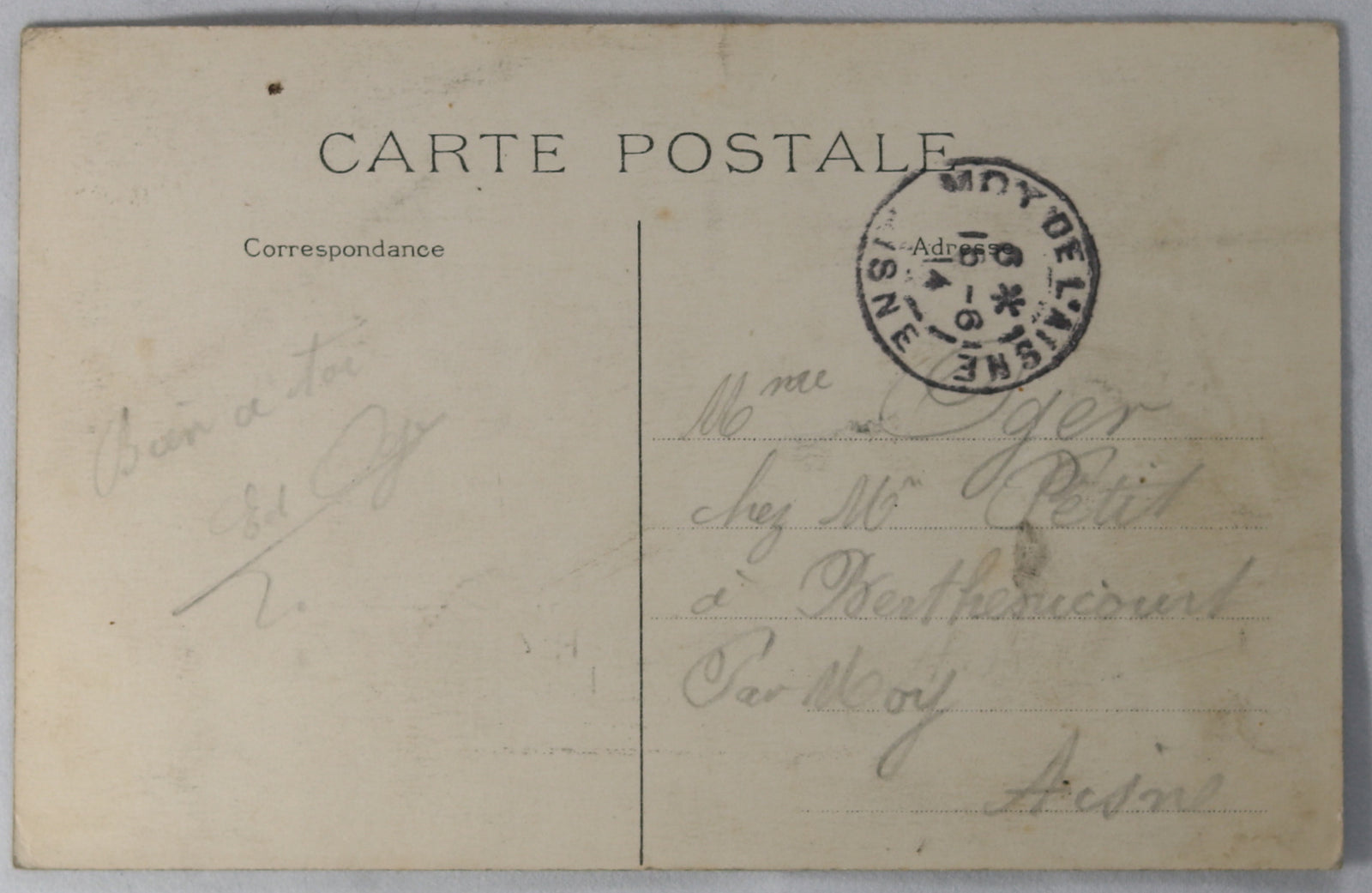 CPA avec photo de Chevillard dans son biplane FARMAN 1913