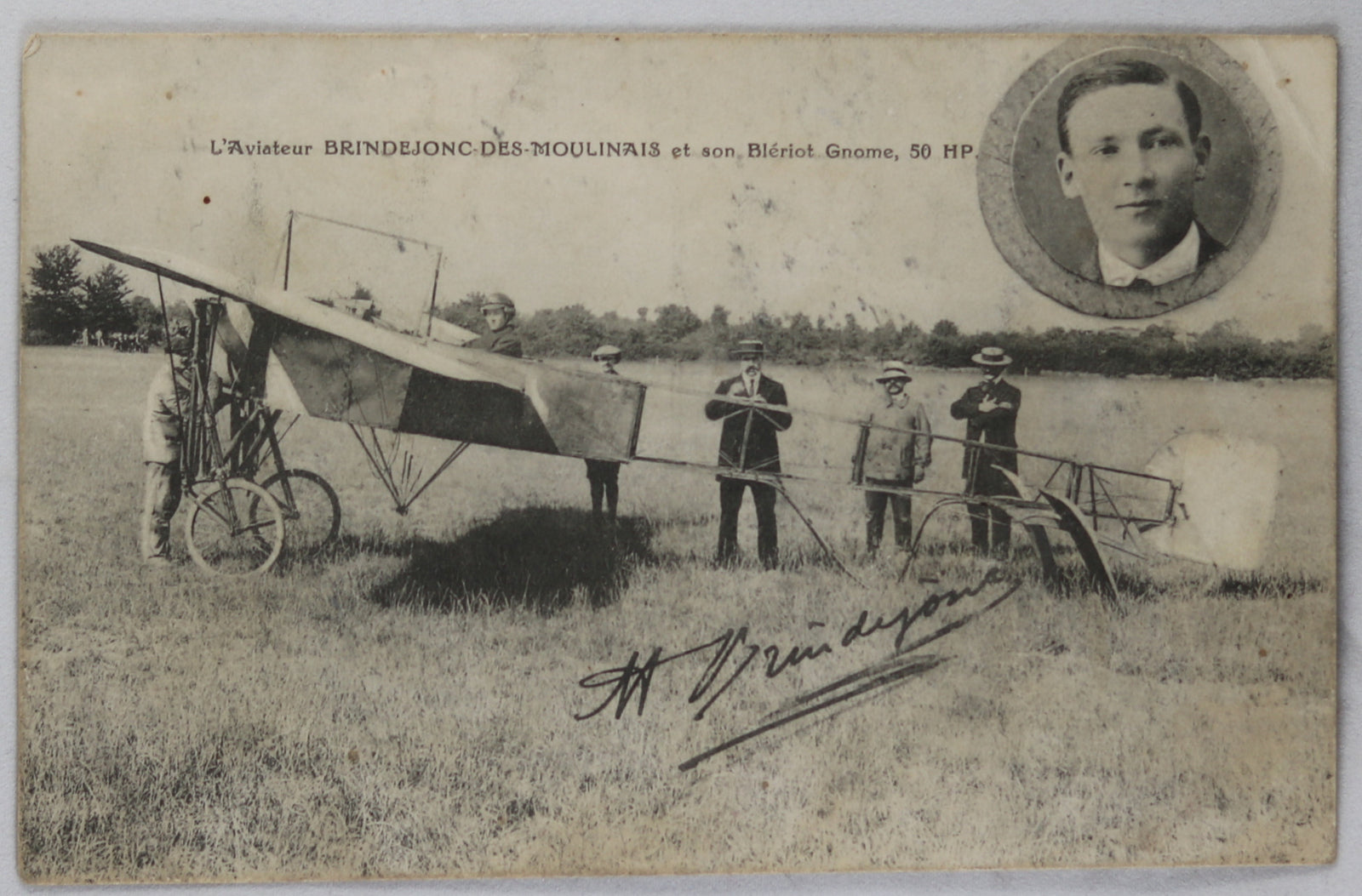 CPA photo l’aviateur Brindejonc sur son Bleriot Gnome 50 HP @1910