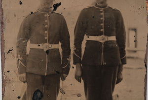 Canada 1870-80s tintype photo of two militia in uniform