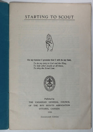 Canada 1936 pamphlet ‘Starting to Scout Tenderfoot and Second Class'