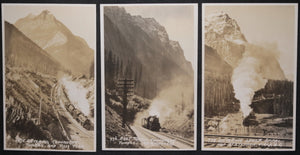 Canada 5 railway photo postcards along CPR in BC & AB by Byron Harmon