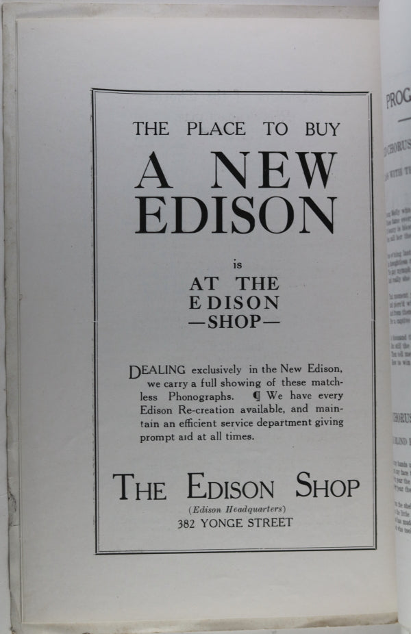Canada Toronto 1923-23 two programmes Victoria College Glee Club