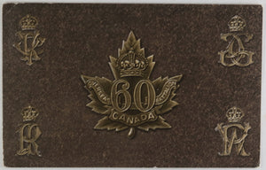 Canada WW1 1915 regimental postcard 60th Battalion (Victoria Rifles)
