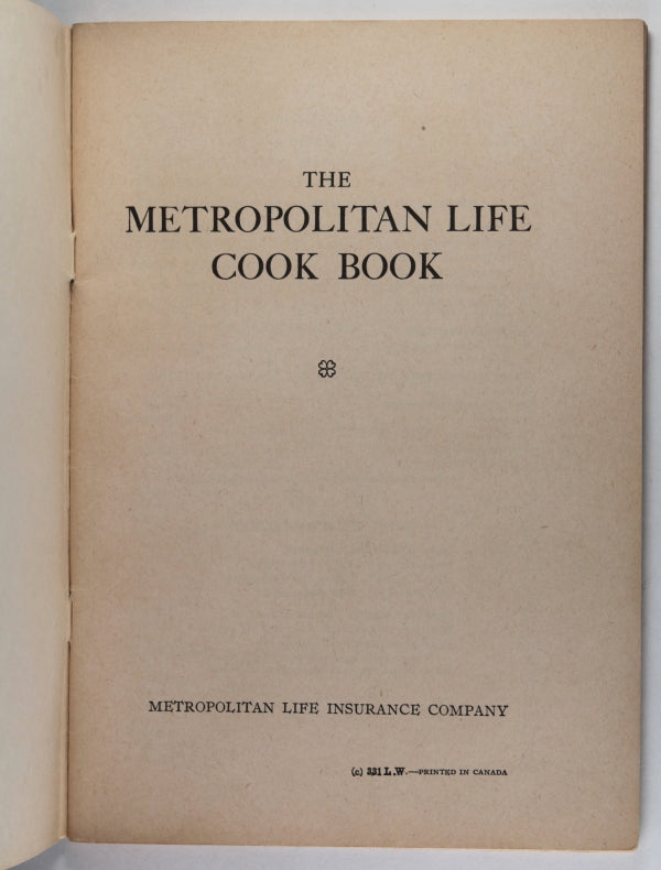 Canada ‘Metropolitan Cook Book’ c. 1930