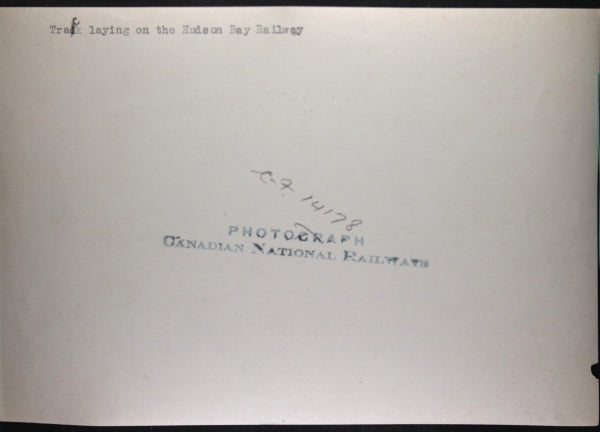 Canada photo Hudson Bay Railway (Manitoba) track laying team c. 1929