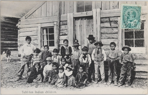 Canada postcard showing group of aboriginal children @1905