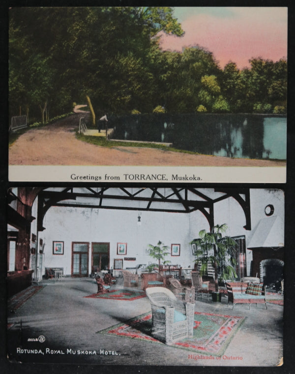 Canada, three postcards Muskoka cottage area of Ontario, early 1900s