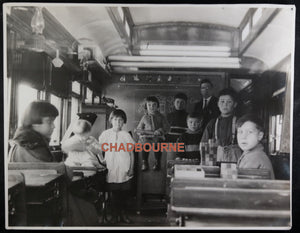 Canada interior photo CNR railway car school Northern Ontario c. 1930