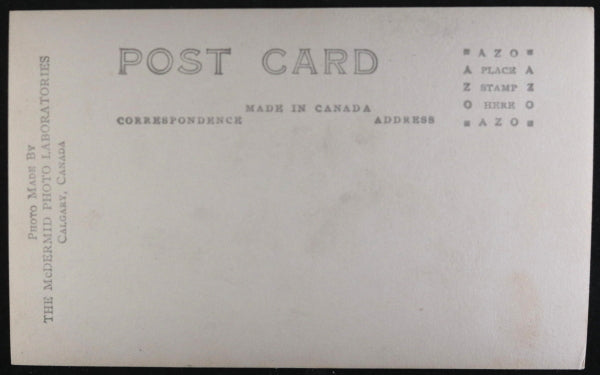 Canada photo postcard Bill Kissenger on bronco Calgary Stampede c.1927