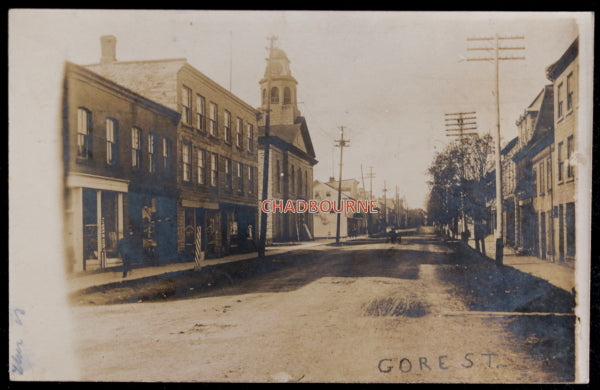 Canada photo postcard Gore Street Perth Ontario early 1900s