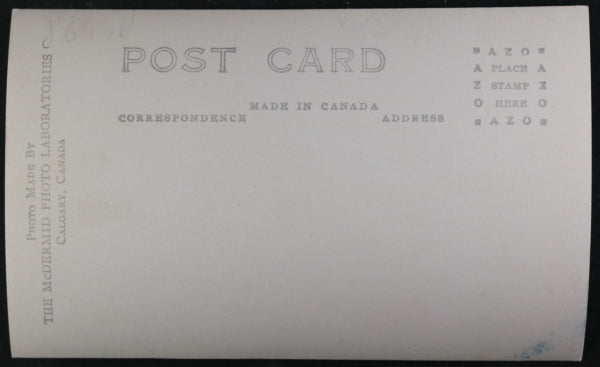 Canada photo postcard Russ Allen steer riding Calgary Stampede c.1920s