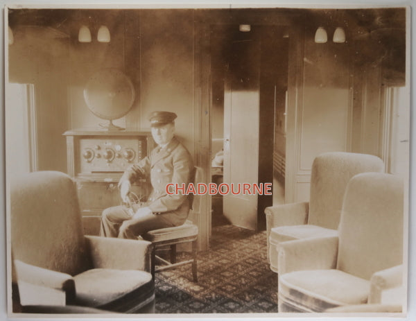 Canada photo radio operator in C.N.R. observation car c. 1930