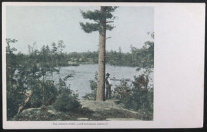 Canada postcard fisherman on French River, Nipissing Ontario c. 1903