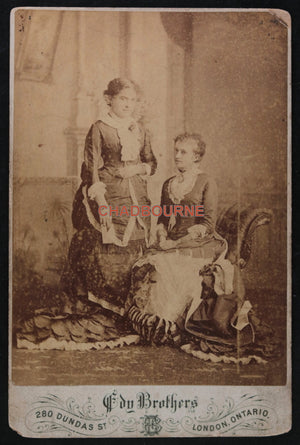 Canada set of 2 cabinet card photos of families, London Ontario