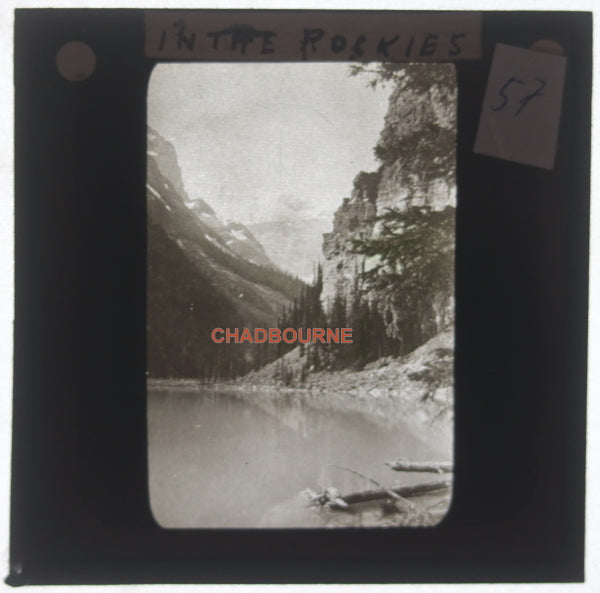 Canada two Magic Lantern slides, photos in Canadian Rockies early 1900s