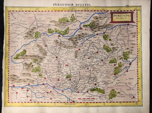 Carte Duché de Bourgogne par Mercator Hondius 1632