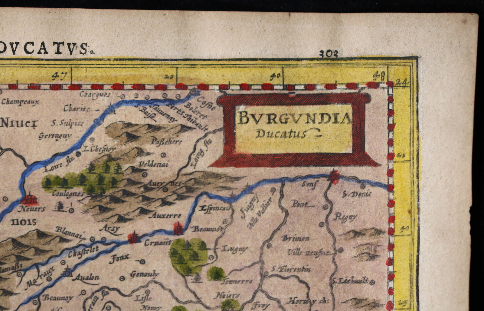 Carte Duché de Bourgogne par Mercator Hondius 1632