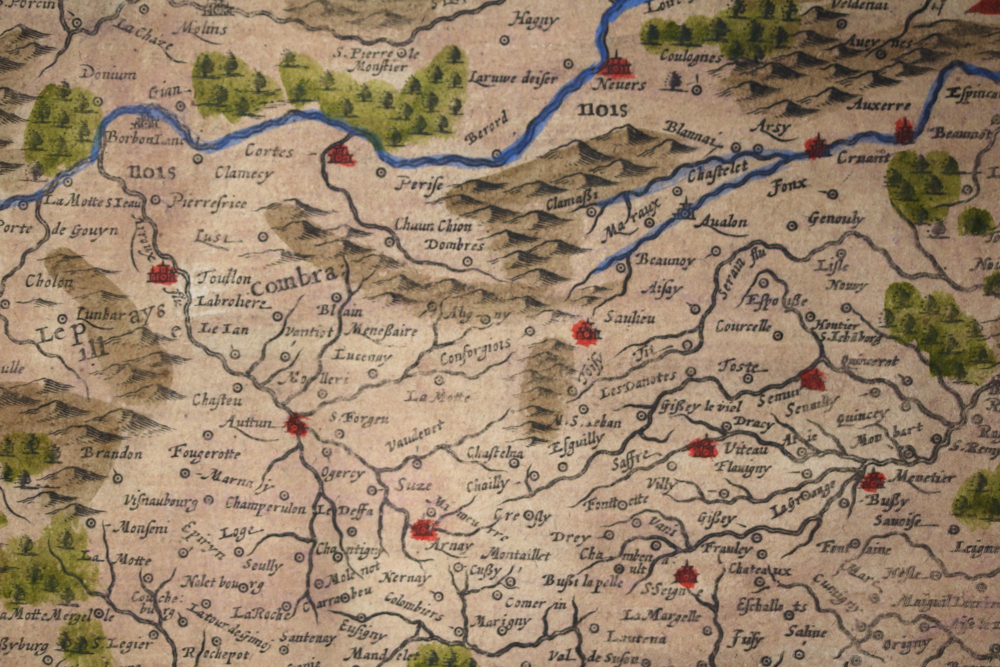 Carte France Duché de Bourgogne par Mercator/Hondius @1632 Carte France Duché de Bourgogne par Mercator/Hondius @1632
