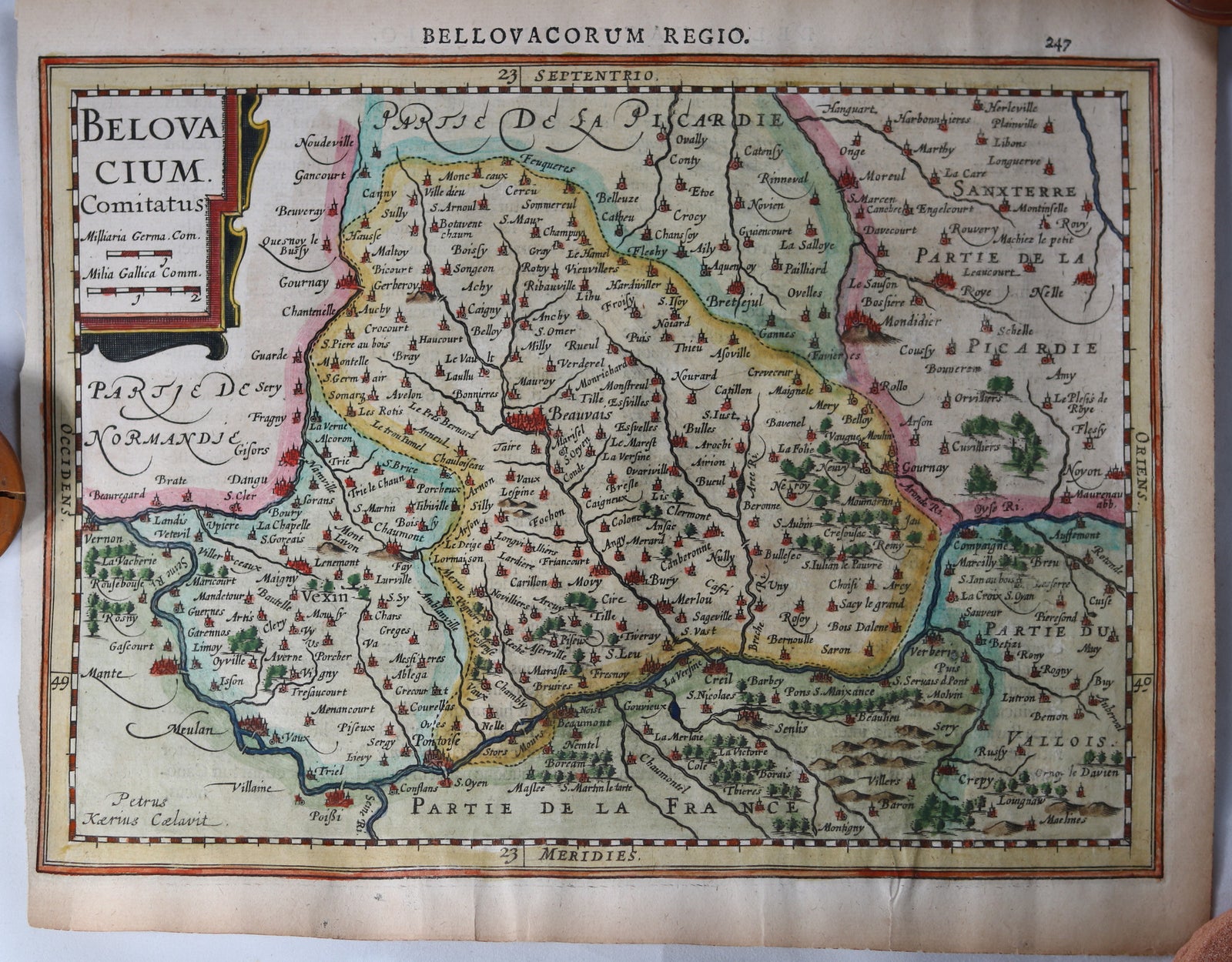 Carte France région de Beauvais par Mercator/Hondius @1632