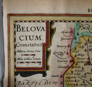 Carte France région de Beauvais par Mercator/Hondius @1632