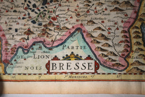 Carte France région de Bresse par Mercator Hondius @1632