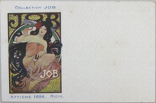 Carte postale Art Nouveau avec image affiche 'JOB’ de Mucha 1898