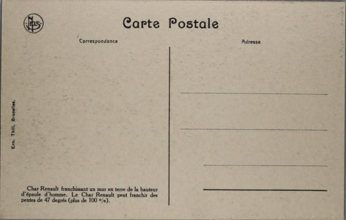 Carte postale photo Char Renault FT français