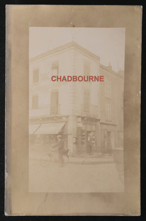 Carte postale photo Tabac Montceau-les-Mines (Saône-et-Loire) c. 1910