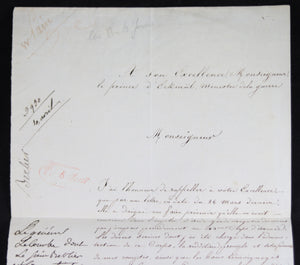 Cent Jours 1815 demande au Prince d'Eckmul, Minstere de la Guerre, pour avancement