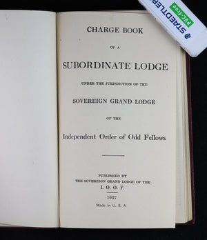 Charge Book of a Subordinate Lodge, Order of Odd Fellows 1937