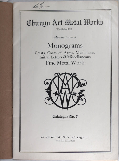 Chicago Art Metal Works Catalogue (early 1900's)