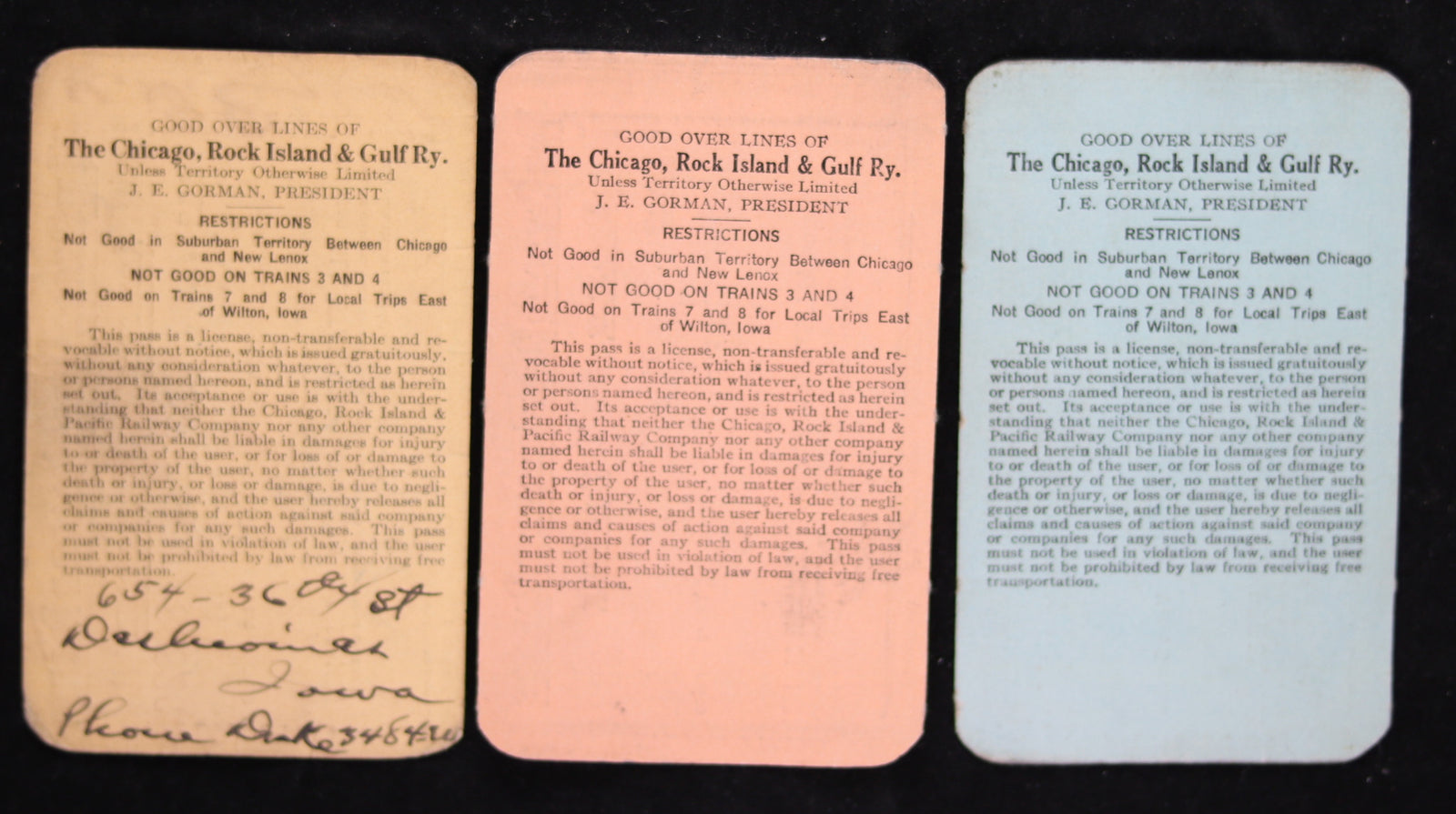 Chicago, Rock Island & Pacific Railway Company system passes 1929-31-32