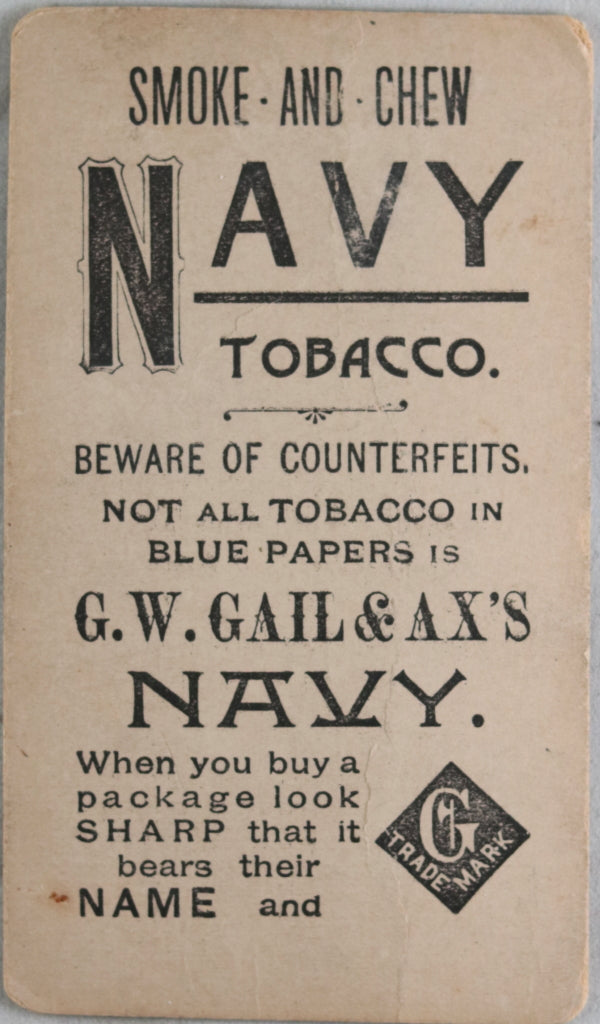 Cigarette card Navy Tobacco with Actress photo, Gail & Ax c. 1890