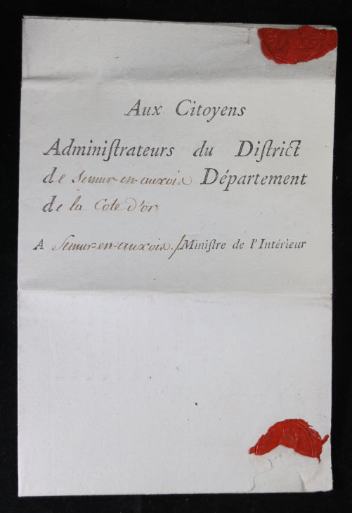 Circulaire recherche d’un évadé maison d’arrêt à Pontoise (1794)