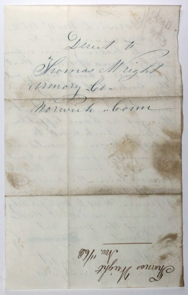 Civil War 1862 letter to American Tool Co. Norwich CT contract (guns)